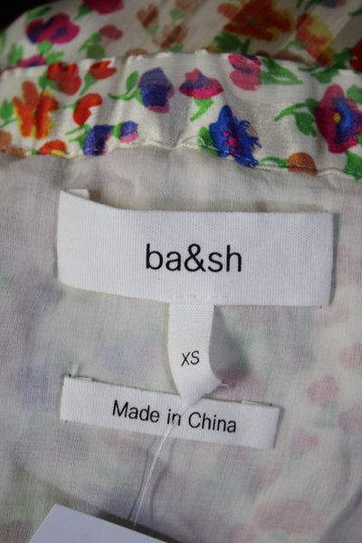 Ba&Sh Womens Floral Print Midi Skirt White Size S