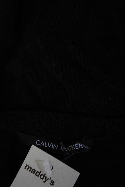 Calvin Rucker Womens Scoop Neck Satin Trim Tank Top Black Size Extra Small