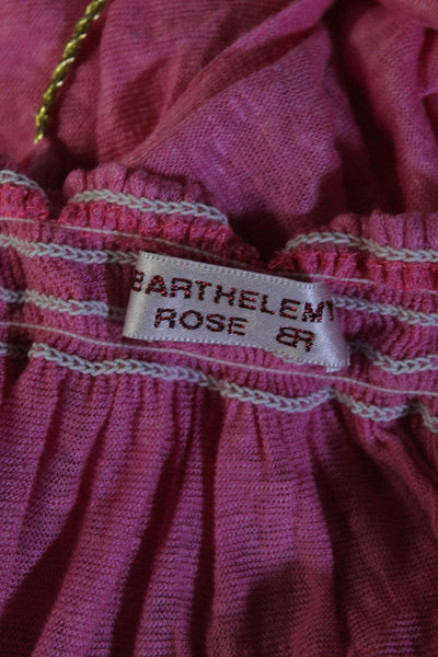 Barthelemy Rose Womens Oversized Skull Back Cold Shoulder Shirt Pink One Size