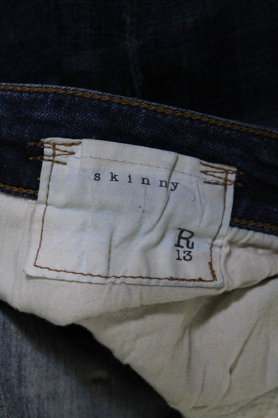 R13 Womens Dark Wash Low Rise Skinny Jeans Blue Size 27
