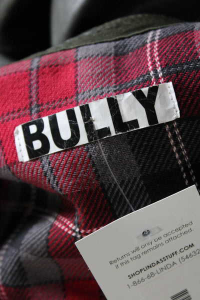 Bully Womens Crew Neck Full Zip Leather Jacket Dark Green Size IT 42