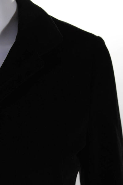 Circolo Womens Button Up High Neck Velvet Jacket Black Size IT 38