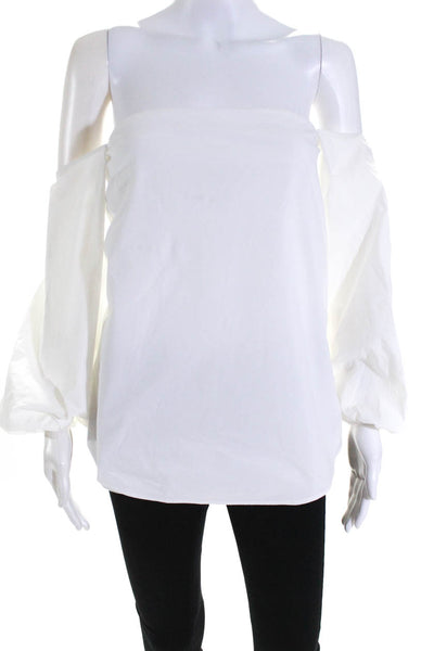 Theory Womens Cotton Off The Shoulder Top White Size 0