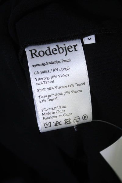 Rodebjer Womens Collared Tie Long Sleeve Blouse Black Size Medium