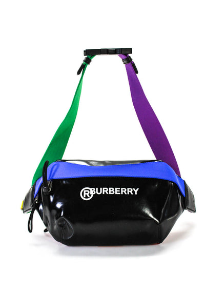 Burberry Womens Sonny Patent Leather Fanny Pack Black Multicolor