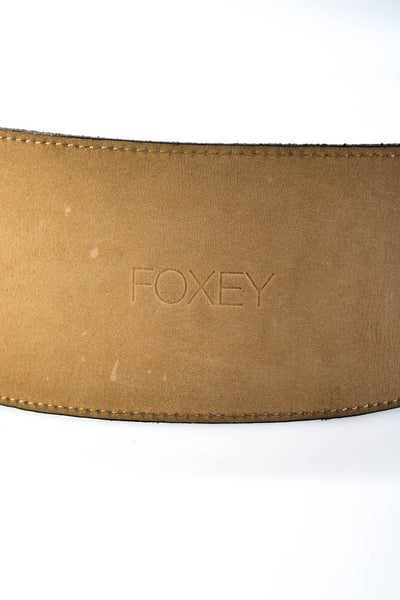 Foxey Womens Crinkle Leather Wide Buckle Up Waist Belt Black Size S