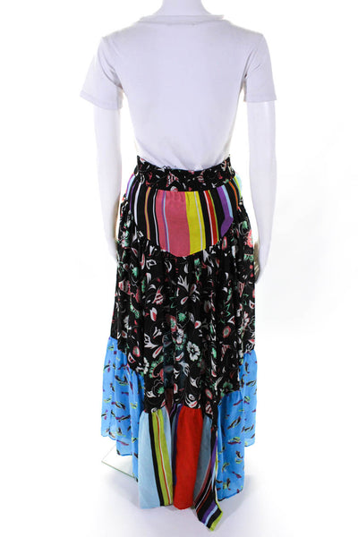 Mimi Liberte Womens Deia Floral Stripe Mix Maxi Skirt Multicolor Satin Size FR36