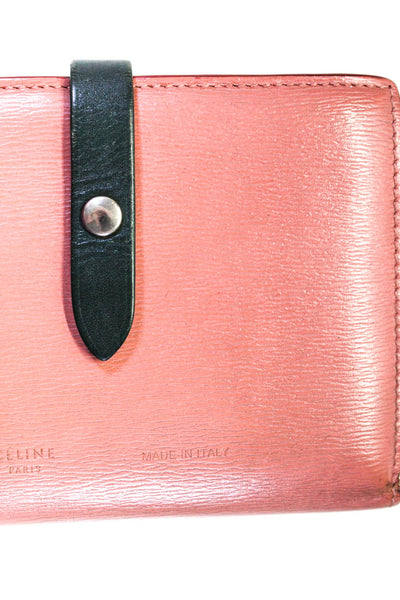 Celine Womens Leather Bifold Card Holder Pink Wallet