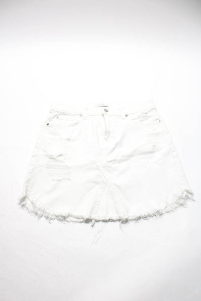 7 For All Mandkind Brandy Melville Shorts Bkue White Gray Size 27/29/OS Lot 3