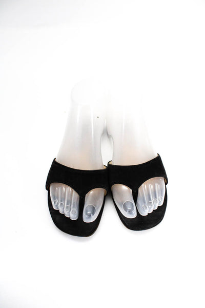 Manolo Blahnik Womans Open Toe Black Flats Size 36