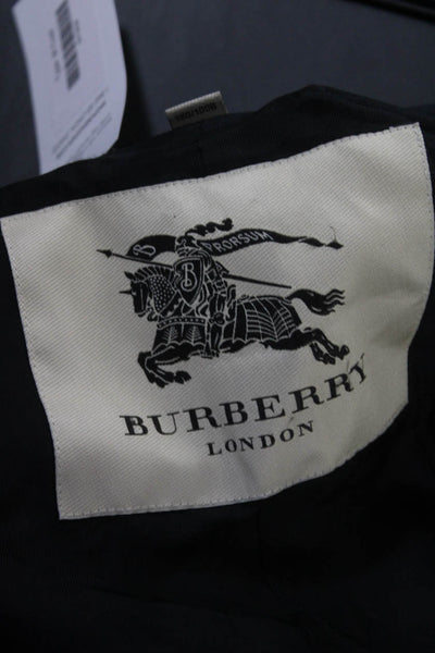 Burberry London  Mens Wool Front Pocket Navy Pea Coat Size 54