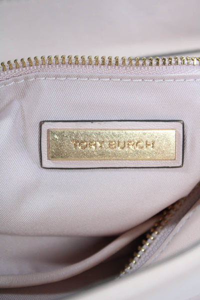 Tory Burch Womens Leather Chain Strap Tote Shoulder Bag Pink Large Handbag