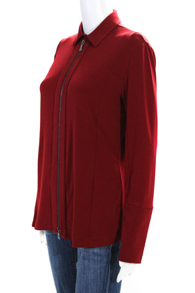 Anatomie Womans Kelly Knit Top w/ Zipper Front Red Size S