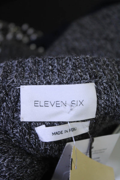 Eleven Six Womens Kiera Mouline Scoop Neck Sweater Dress Gray Alpaca Size Medium