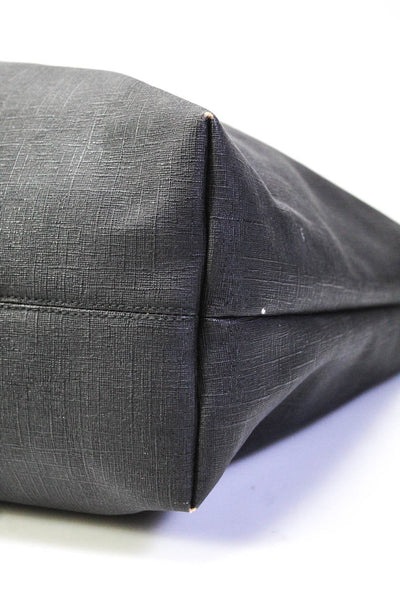 Gucci Womens Textured Coat Canvas Trademark Logo  Tote Handbag Gray