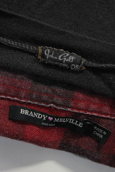 John Galt Brandy Melville Womens Cat Tee Shirt Flannel One Size Lot 2