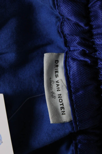 Dries Van Noten Mens Casual Stretch Waist Silk Pants Blue Size 48