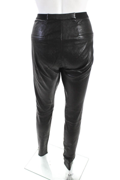 Helmut Lang Womens Leather Pants Brown Size 8