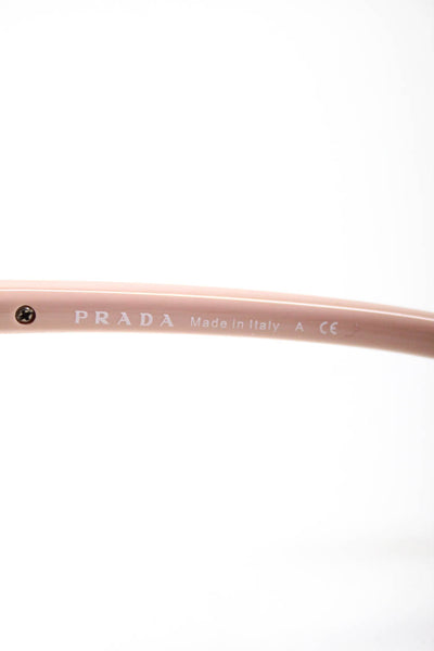 Prada Womens Plastic & Metal Pink Silver Tone Round Sunglasses 140mm