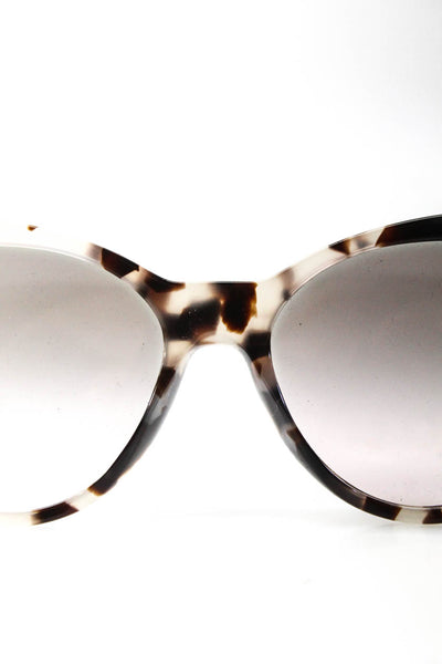 Prada Womens SPR 08S Round Sunglasses Gray Brown Clear Plastic