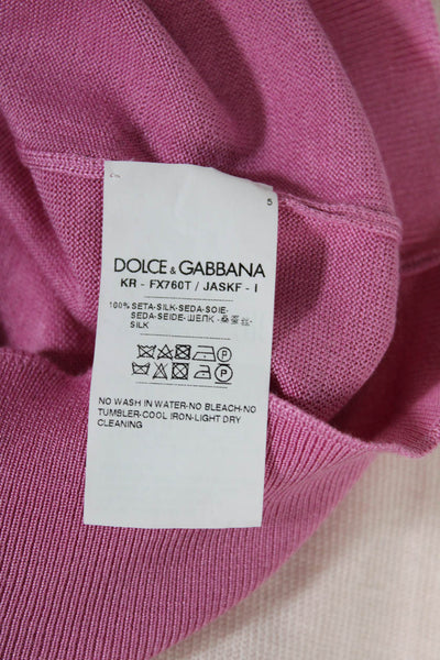 Dolce & Gabbana Womens Crewneck Sweater Shell Pink Size S