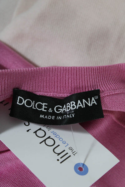 Dolce & Gabbana Womens Crewneck Sweater Shell Pink Size S