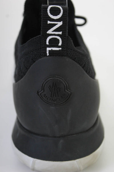 Moncler Mens Lace Up Logo Back Knit Running Sneakers Black White Size 11