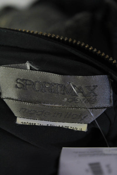 Sport Max Womens Back Zip Long Sleeve Sheath Dress Gray Wool Size 6
