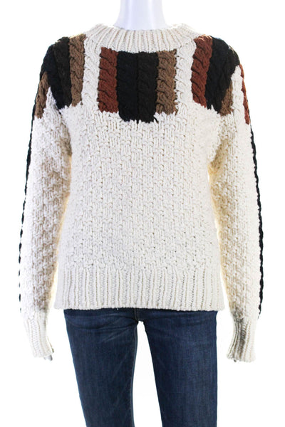 Sea New York Womens Long Sleeve Chunky Knit Sweater White Size S
