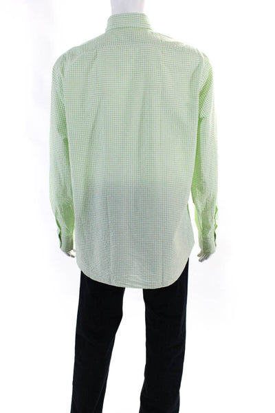Giannetto Men's Button Down Shirt 21293 Spt Sht S'22 - 4-grn ging - XL Green XL