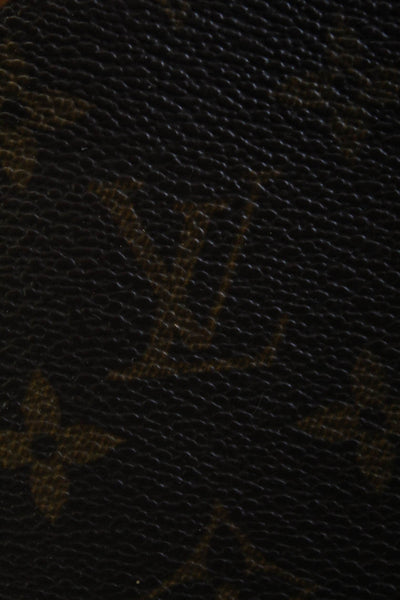 Louis Vuitton Womens Deauville Monogram Canvas M47270 Tote Handbag Brown Leather