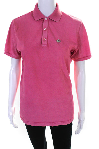 DSQUARED2 Womens Cotton Knit Pink Henley Polo T-shirt Size S