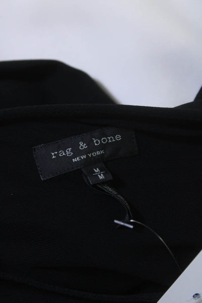 Rag & Bone Womens Sleeveless Scoop Neck Sheer Trim Top Black Size Medium
