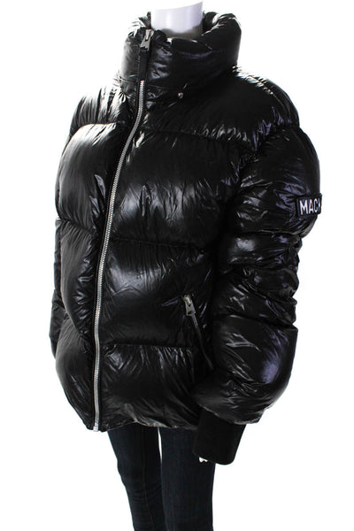 Mackage Womens Front Zip Collared Down Quilted Puffer Jacket Black Size IT 44