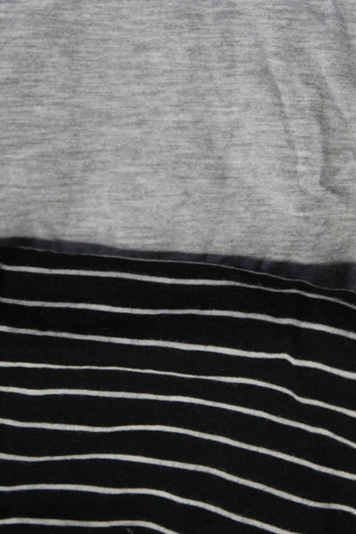 Vince Womens Striped Long Sleeve Tee Shirt Black Gray Size XS Lot 2