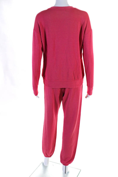 Stateside Women's Long Sleeve Cuffed Sweatpants Set Pink Size Medium Lot 2