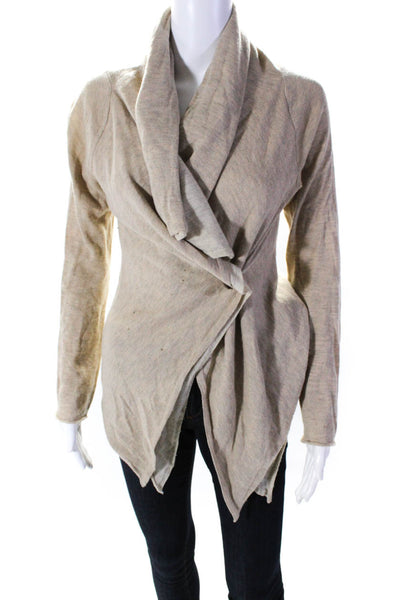 Moth Anthropologie Womens Waterfall Wrap Cardigan Beige Size Small