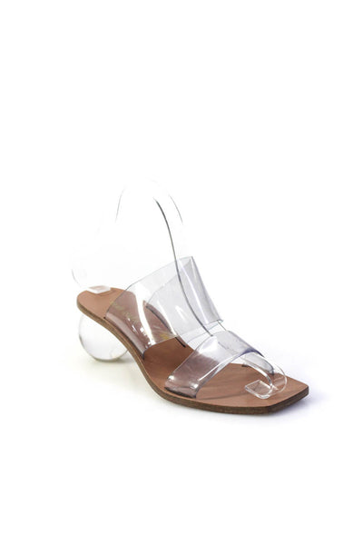Cult Gaia Womens Spherical Heel Clear Mules Sandals Size 35 5