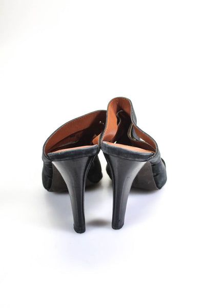 Rebecca Minkoff Womens Suede Strappy High Heels Mules Black Size 7 M