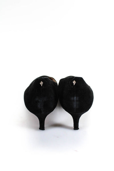 Sam Edelman Womens Dori Pointed Toe Mid Heel Pumps Black Suede Size 10