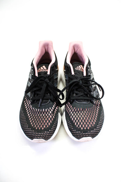Adidas Women's Athletic Sneaker Shoe Black Pink White Size 8