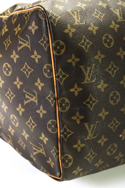 Louis Vuitton Womens Monogram Canvas Keepall 55 Large Travel Handbag Beige