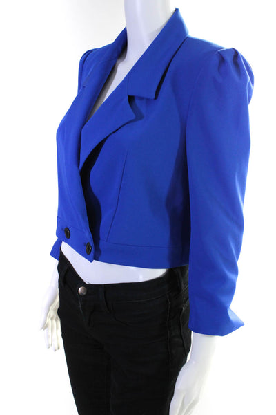 212 Goods Women's West Street Jacket - Azu Cropped Blazer Blue Size 2