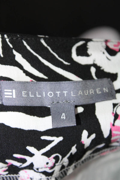 Elliott Lauren Women's Tickled Pink Pant - Blac Patterned Pants Black Size 4