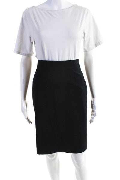 Escada Sport Womens Classic Lined Slit Back Pencil Skirt Black Size 38