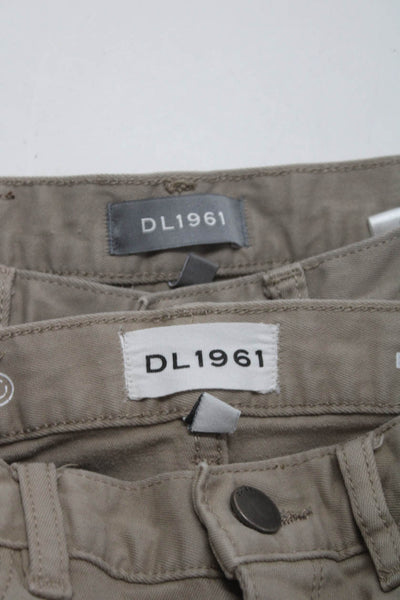 DL1961 Boys Zipper Fly Brady Slim Cut Jeans Beige Cotton Size 14 Lot 2