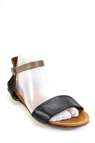 Miz Mooz Womens Leather Slingbacks Sandals Black Beige Size 8 Lot 2
