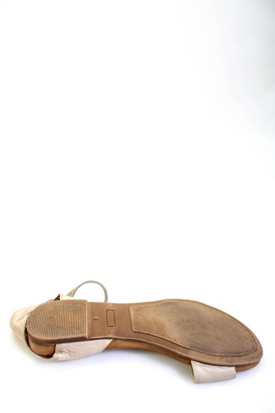 Miz Mooz Womens Leather Slingbacks Sandals Black Beige Size 8 Lot 2