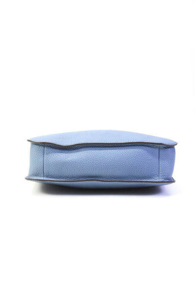 Michael Michael Kors Womens Pebbled Leather Turnlock Shoulder Bag Handbag Blue