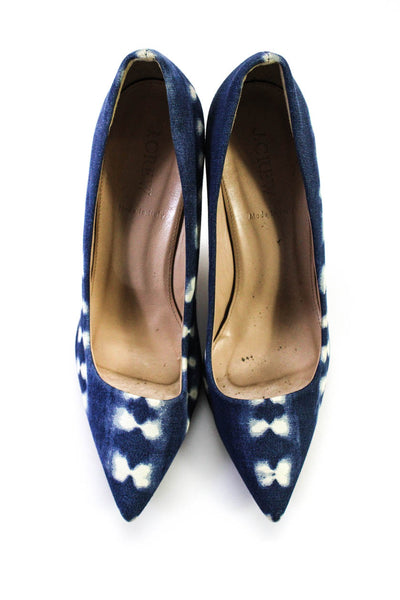 J Crew Womens Pointed Toe Pumps Blue White Size 7.5